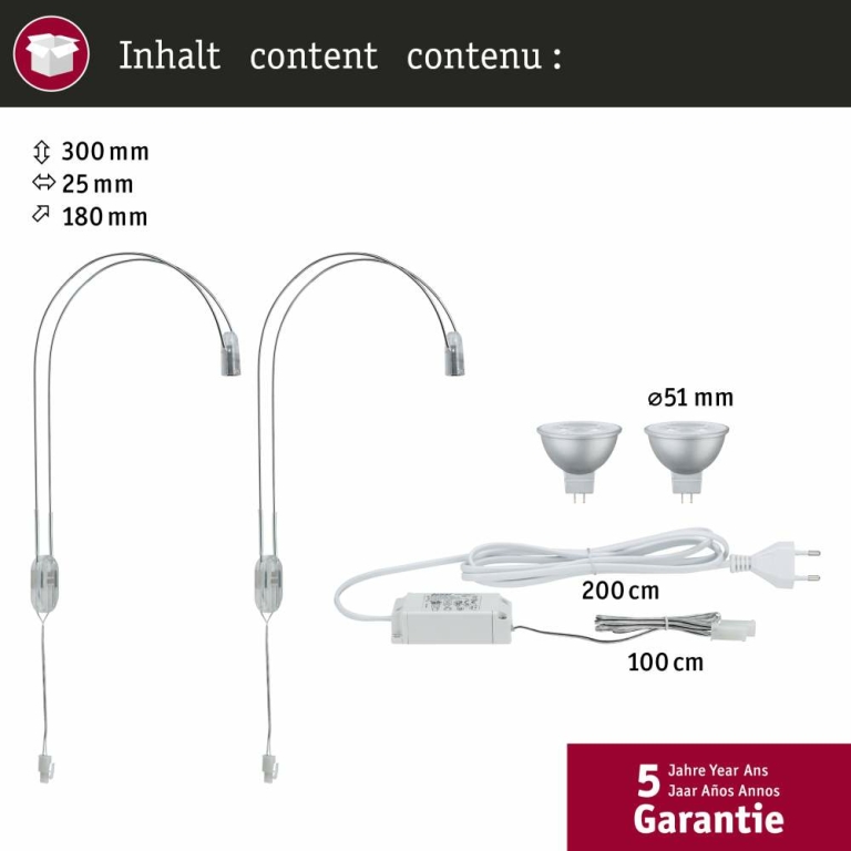 Paulmann Galeria Spiegelleuchte LED II Chrom