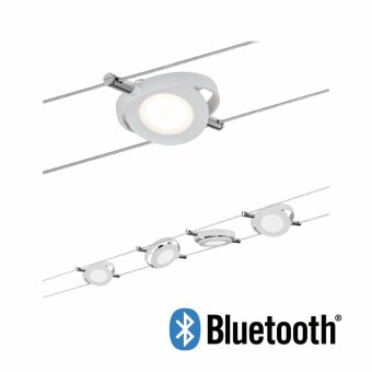 Paulmann LED Seilsystem Smart Home Bluetooth RoundMac Basisset 4x200lm 4x4W Tunable White 230/12V Weiß matt