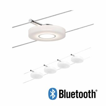 LED Seilsystem Smart Home Bluetooth DiscLED I Basisset 4x200lm 4x4W Tunable White 230/12V Satin