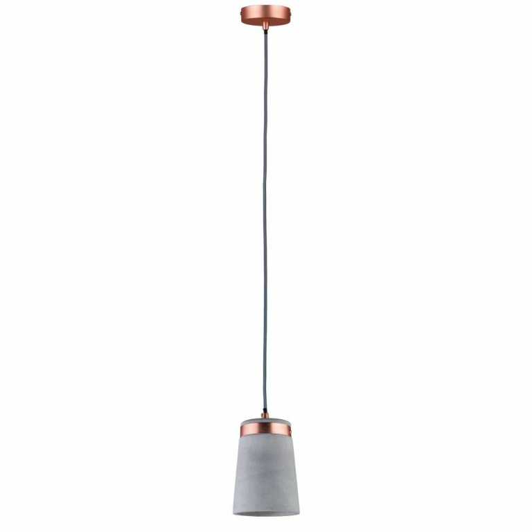Paulmann Neordic Pendelleuchte Stig E27 max. 20W Grau/Kupfer matt dimmbar Beton/Metall 1-flammig