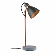 Neordic Orm Tischleuchte max.1x20W E27 Grau/Kupfer matt 230V Metall/Beton