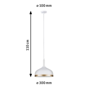 Neordic Pendelleuchte Embla E27 max. 20W Weiß matt/Gold dimmbar Metall 1-flammig