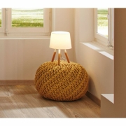 Neordic Tischleuchte Berit E27 max. 20W Weiß/Holz Stoff/Holz/Metall
