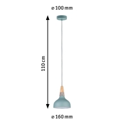 Pendelleuchte 1-flammig Neordic Juna E14 max. 20W Softgrün/Kupfer/Holz dimmbar Metall/Holz