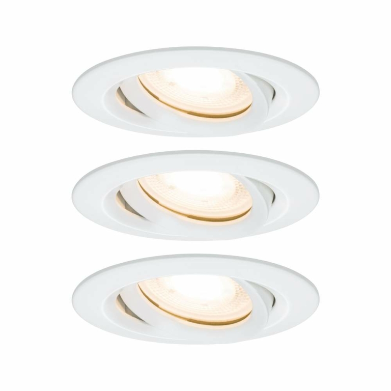 Paulmann LED Einbauleuchte Nova Plus Basisset schwenkbar IP65 rund 93mm GU10 3x7W 460lm 230V dimmbar 2700K Weiß matt