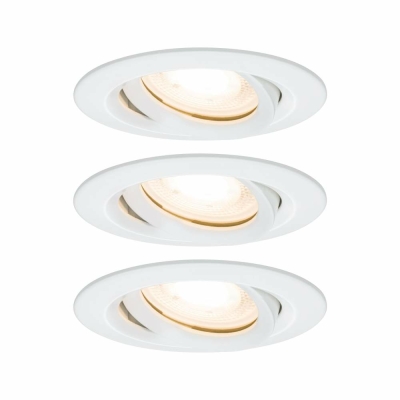 Paulmann LED Einbauleuchte Nova Plus Basisset schwenkbar IP65 rund 93mm GU10 3x7W 460lm 230V dimmbar 2700K Weiß matt