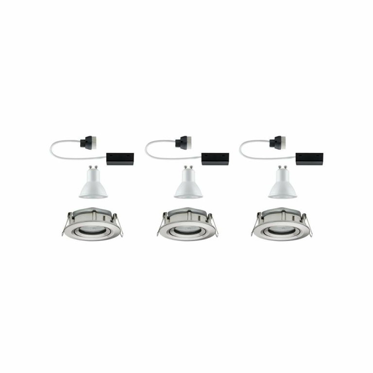 Paulmann LED Einbauleuchte Nova Plus rund 3x7W GU10 230V dimmbar schwenkbar Eisen gebürstet