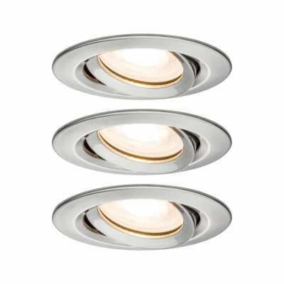 Paulmann LED Einbauleuchte Nova Plus rund 3x7W GU10 230V dimmbar schwenkbar Eisen gebürstet