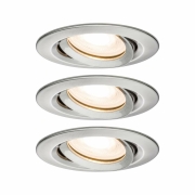LED Einbauleuchte Nova Plus rund 3x7W GU10 230V dimmbar schwenkbar Eisen gebürstet
