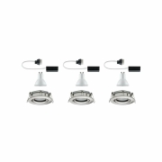 LED Einbauleuchte Nova Plus rund 3x7W GU10 230V dimmbar schwenkbar Eisen gebürstet