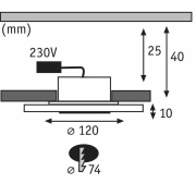 Einbauleuchte LED Whirl rund 5,5W Alu Satin