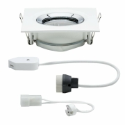 Einbauleuchte Nova Plus schwenkbar IP65 eckig 93x93mm GU5,3 / GU10 max. 35W dimmbar Weiß matt/Chrom