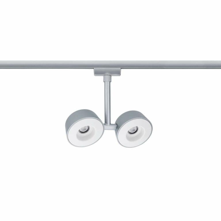 Paulmann URail LED Schienenspot Double Pellet 6,7W 370lm 2700K dimmbar chrom matt (LED fest verbaut)