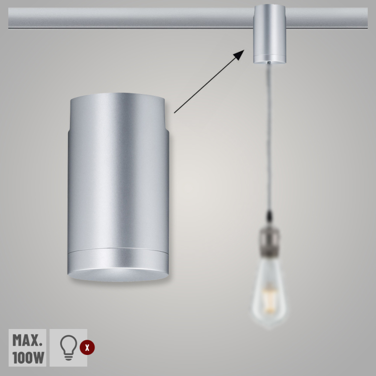 IP44 1-flammig max. | E27 Lampen1a Paulmann 20W Verve dimmbar Pendelleuchte 70890 Grau/Chrom