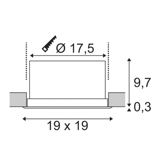 SLV VERLUX, Einbauleuchte, LED, 3000K, mattweiß, L/B/T 19/19/10 cm, 28W