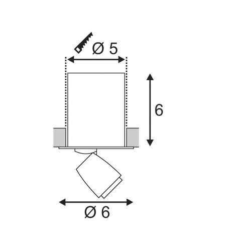SLV ILU, Spot, LED 50mm, 3000K, schwarz, 350mA, 1,2W