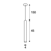 HELIA 45, Pendelleuchte, LED, 3000K, rund, schwarz, flache Rosette, 9W