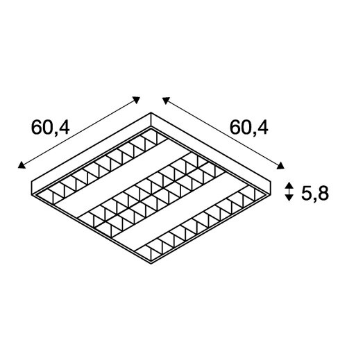 SLV RASTO, Deckenleuchte, vierflammig, LED, 4000K, weiß, L/B/H 60,4/60,4/5,8 cm, 4000lm, 38W