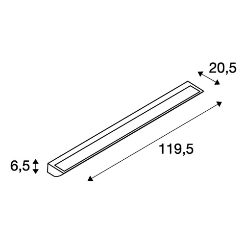 VANO WING, Outdoor Strahler, LED, 3000K, silbergrau, B/H/T 119,5/6,5/20,5 cm