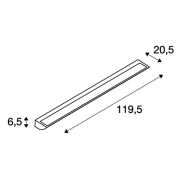 VANO WING, Outdoor Strahler, LED, 3000K, silbergrau, B/H/T 119,5/6,5/20,5 cm