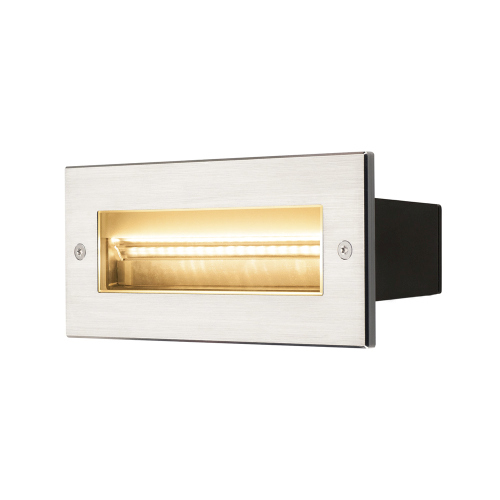 SLV BRICK, Outdoor Wandeinbauleuchte, LED, 3000K, edelstahl, 230V, IP67, 850lm, 10W