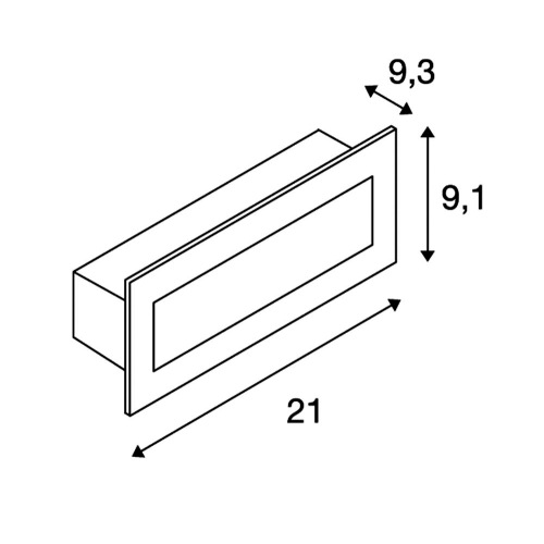 SLV BRICK, Outdoor Wandeinbauleuchte, LED, 3000K, edelstahl, 230V, IP67, 850lm, 10W