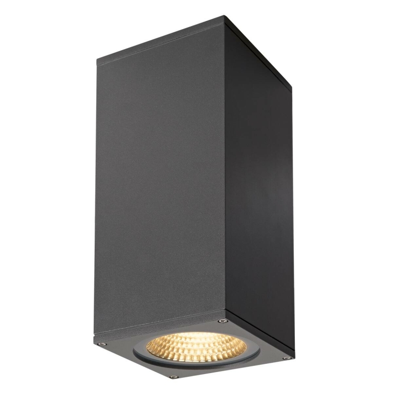 SLV BIG THEO WALL, Outdoor Wandleuchte, zweiflammig, LED, 3000K, Flood up/Beam down, anthrazit, B/H/T 13/29/13,5 cm