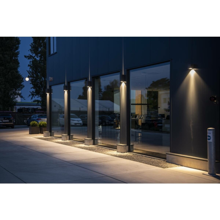 SLV BIG THEO WALL, Outdoor Wandleuchte, zweiflammig, LED, 3000K, Flood up/Beam down, anthrazit, B/H/T 13/29/13,5 cm
