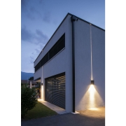 BIG THEO WALL, Outdoor Wandleuchte, zweiflammig, LED, 3000K, Flood up/Beam down, anthrazit, B/H/T 13/29/13,5 cm