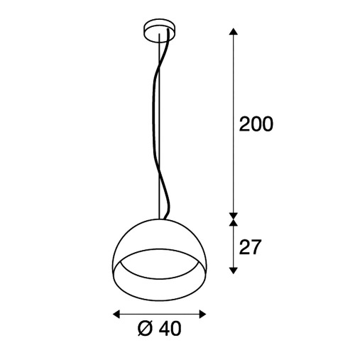 BELA 40 LED Pendelleuchte, schwarz/gold, 3000K, 1350lm