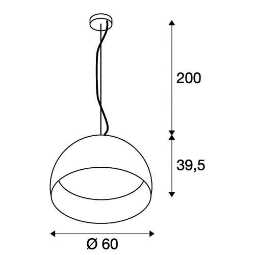 BELA 60 LED Pendelleuchte, schwarz/gold, 3000K, 1850lm