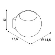 LIGHT EYE BALL Wandleuchte, schwarz/chrom, QPAR111, max. 75W