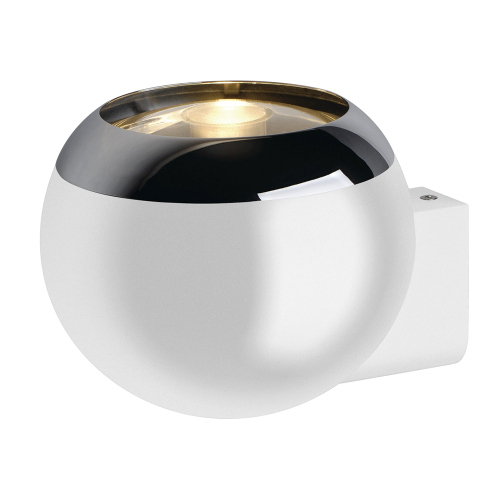 LIGHT EYE BALL Wandleuchte, chrom/weiss, QPAR111, max. 75W