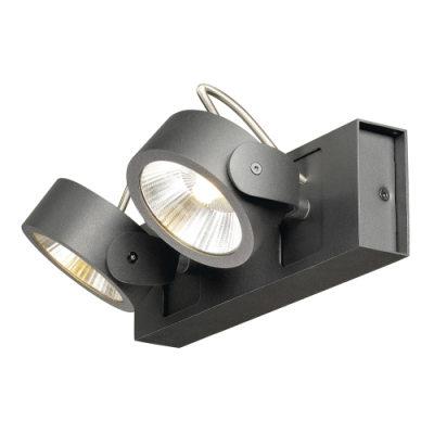 SLV KALU LED 2 Wand- und Deckenleuchte, schwarz, 3000K, 60°