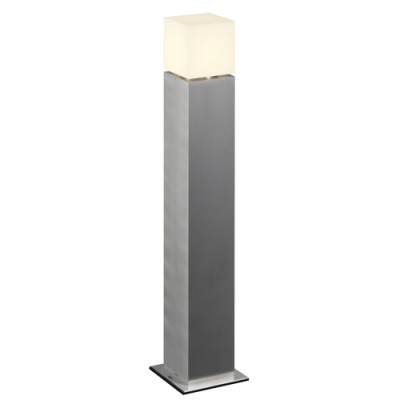 SLV SQUARE POLE 90, E27, Outdoor Stehleuchte, alu gebürstet, max. 20W, IP44