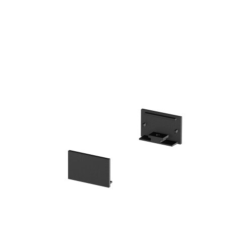 SLV GRAZIA 20 Endkappe für GRAZIA Aufbauprofil flach, 2 Stk., flache Ausführung, schwarz
