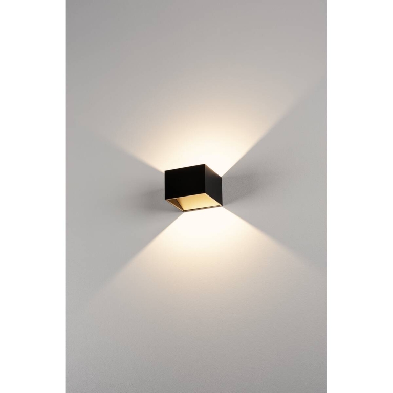SLV LED Wandleuchte LOGS IN Phase schwarz/gold mit Dim-To-Warm 2000-3000K 11 W CRI 90 430lm