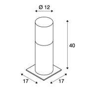 LISENNE POLE 40, E27, grau, IP54