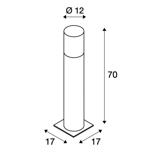 SLV LISENNE POLE 70, E27, grau, IP54