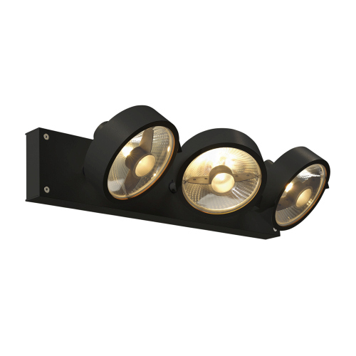 SLV KALU 3 QPAR111, Wand- und Deckenleuchte, schwarz, max. 75W