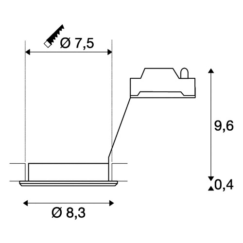 SLV PIKA QPAR51, Deckeneinbauleuchte, schwenkbar, weiss, max. 50W