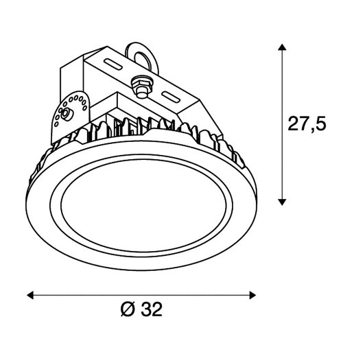 SLV PARA FLAC LED Pendelleuchte, schwarz, 100W 4000K, IP65