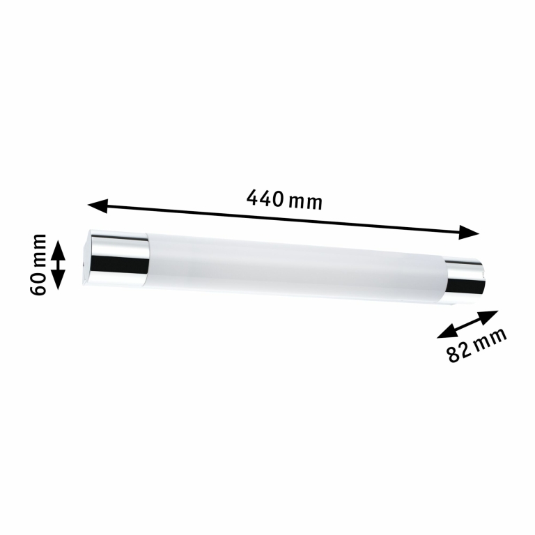 Paulmann LED Spiegelleuchte Orgon Chrom mit Steckdose 44cm IP44 3000K 7,5W 570lm 230V