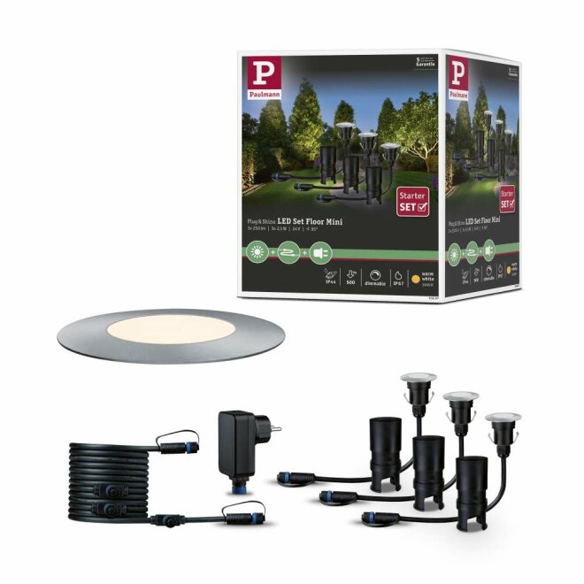 Paulmann 93949 Plug & Shine Bodeneinbauleuchte Floor Mini Set IP65 |  Lampen1a