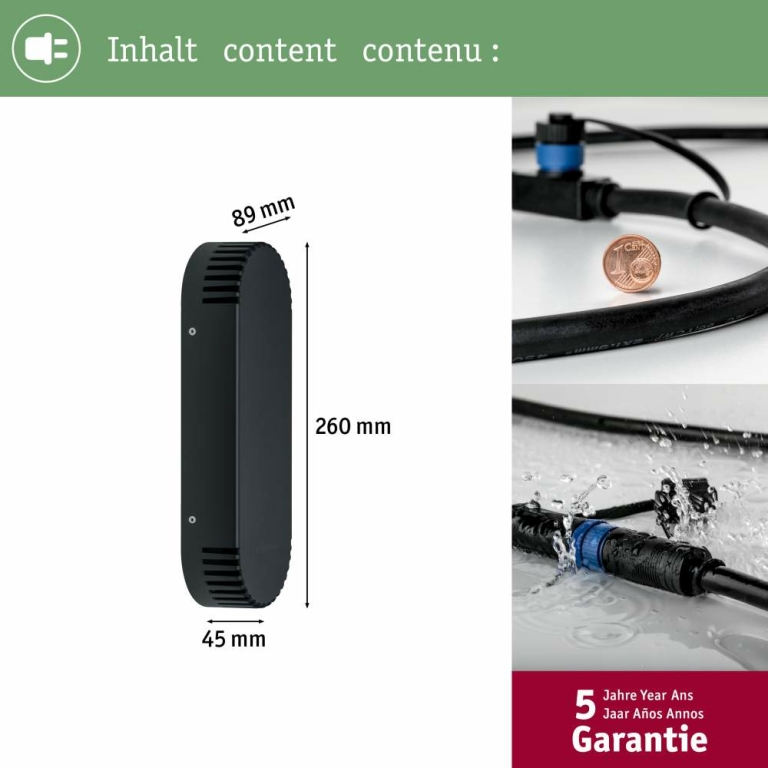 Paulmann Plug & Shine Trafoabdeckung Grau Kunststoff