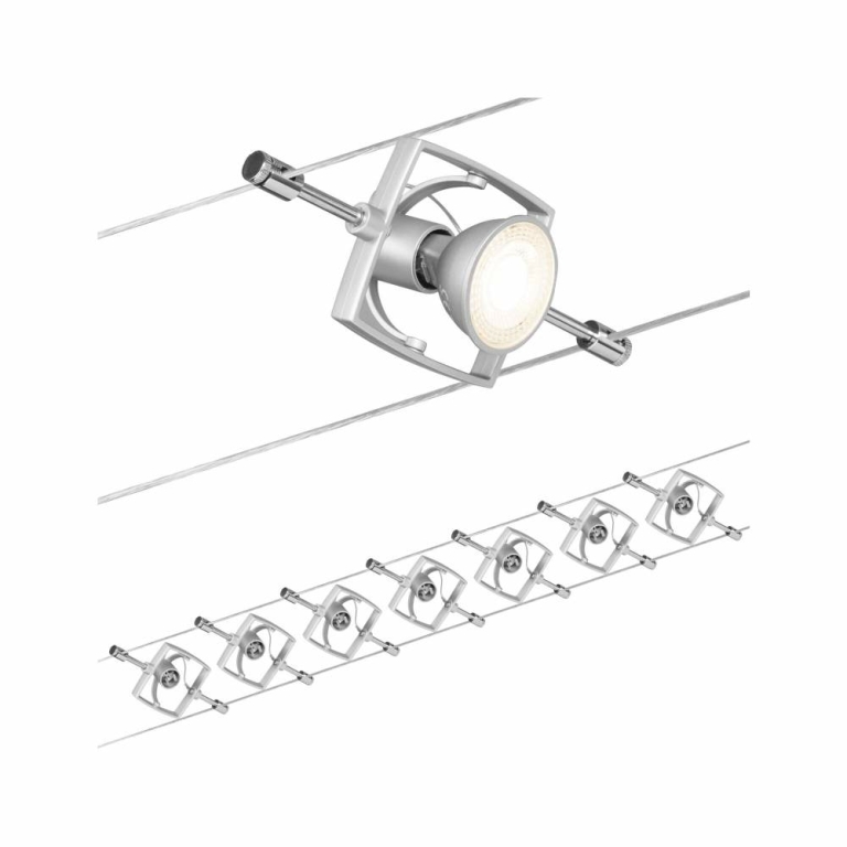 Paulmann 94152 Seilsystem Mac II Basisset GU53 max. 7x10W 230/12V Chrom  matt | Lampen1a