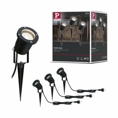 Paulmann Outdoor LED Gartenstrahler mit Erdspieß IP65 3er-Set Schwarz Aluminium inkl. Leuchtmittel