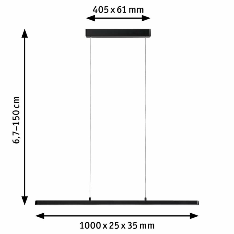 LED Pendelleuchte Lento 42W Schwarz dimmbar