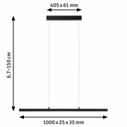 LED Pendelleuchte Lento schwarz 2700K dimmbar 1800lm 42W