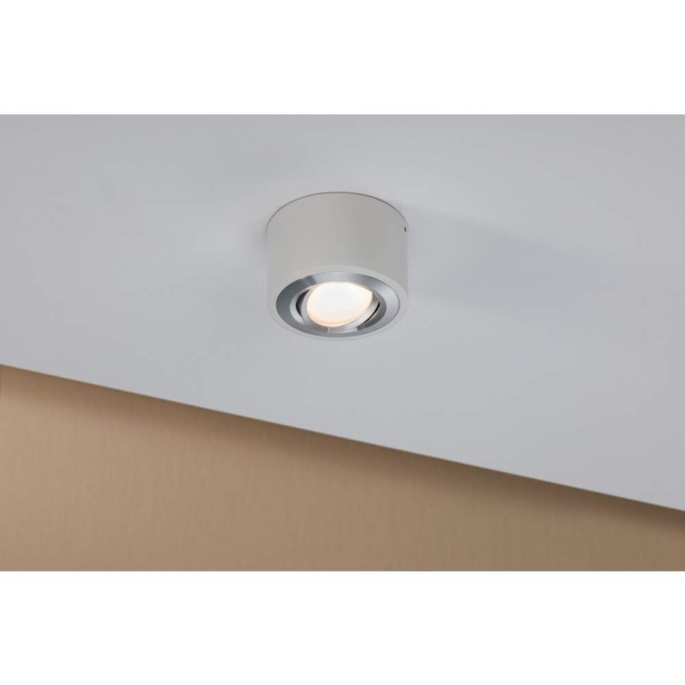 Paulmann LED Deckenleuchte Argun 1-flammig 3-Step-Dim 3000K 280lm 230V 4,8W dimmbar Weiß/Alu gebürstet